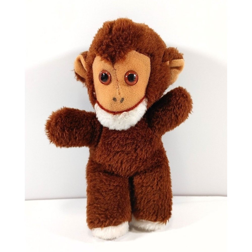 Russ Berrie Keno Plush Monkey Cotton Ground Nut  Shells 8” Vintage